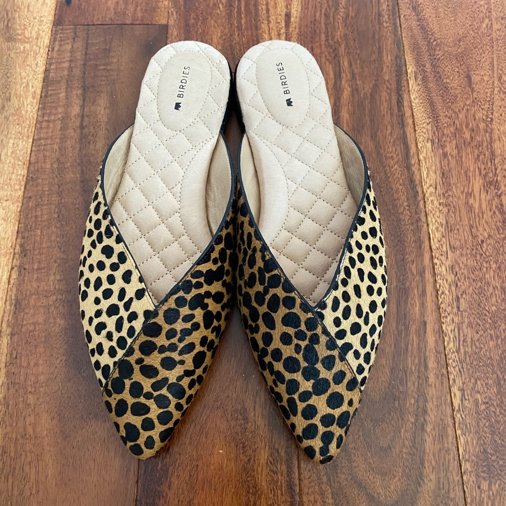 BIRDIES the swan mules in leopard print